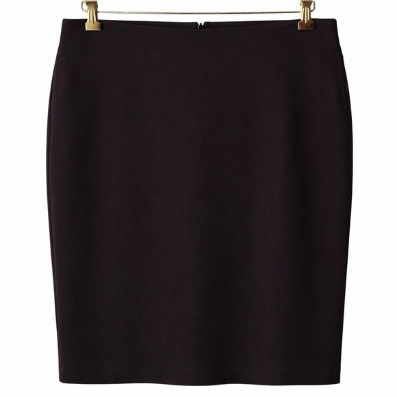 NEW Quince Ultra-Stretch Ponte Pencil Skirt Chocolate Brown Espresso Career L - Picture 3 of 9